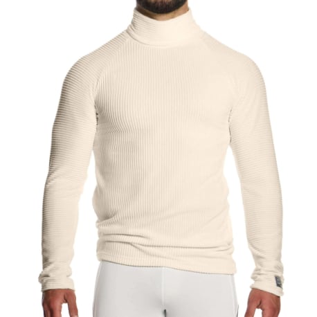 Modus Vivendi Corduroy Rollneck Top - Off White