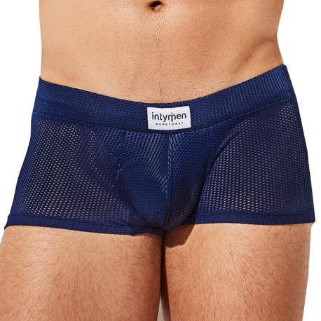 Intymen Boxer Court Bulge Mesh Bleu Marine