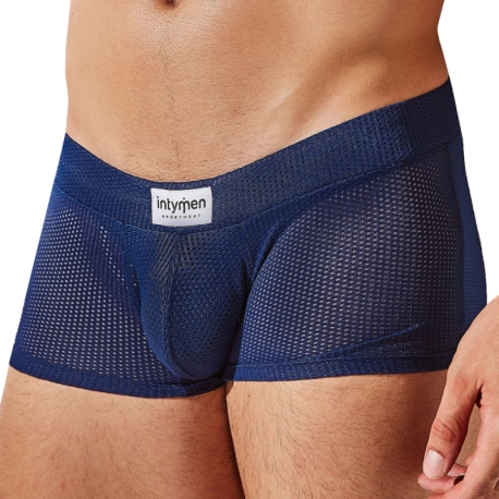 Intymen Boxer Court Bulge Mesh Bleu Marine