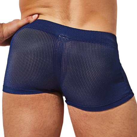 Intymen Boxer Court Bulge Mesh Bleu Marine