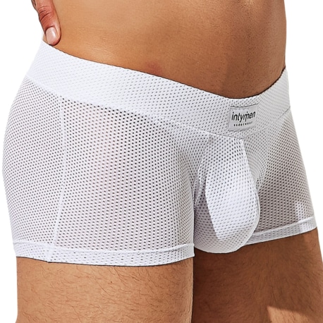 Intymen Boxer Court Bulge Mesh Blanc