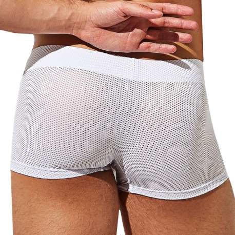 Intymen Boxer Court Bulge Mesh Blanc