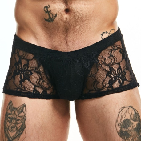 Intymen Boxer Lingerie Dentelle Noir