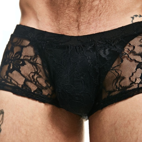 Intymen Lingerie Lace Trunks - Black