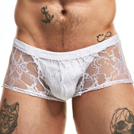 Intymen Lingerie Lace Trunks - White