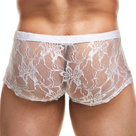 Intymen Boxer Lingerie Dentelle Blanc