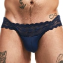 Intymen Jock Strap Lingerie Dentelle Bleu Marine