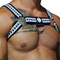 Breedwell Daddy's Favorite Bulldog Harness - Black - White