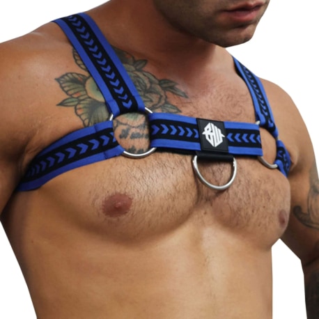 Breedwell Daddy's Favorite Bulldog Harness - Blue - Black