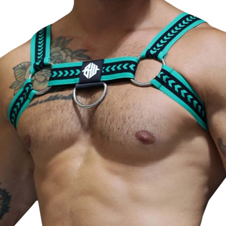 Breedwell Daddy's Favorite Bulldog Harness - Green - Black