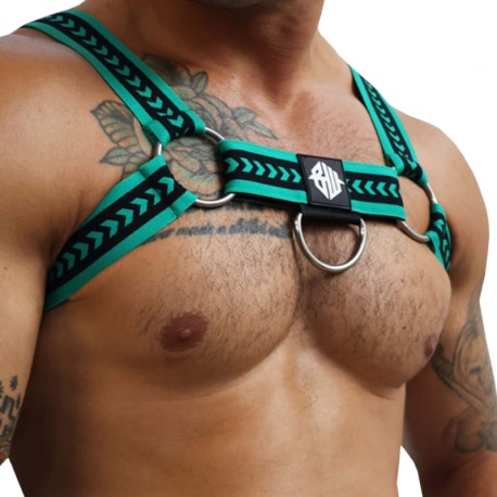 Breedwell Daddy's Favorite Bulldog Harness - Green - Black