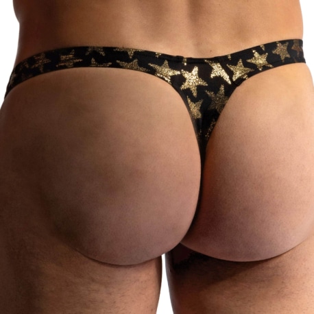 Manstore M2421 Tower Thong - Black - Gold