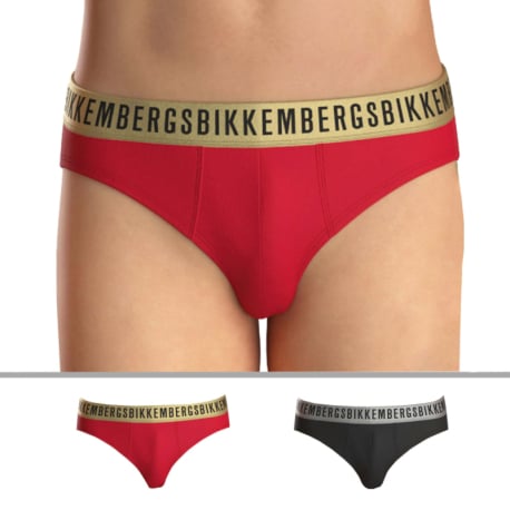 Bikkembergs 2-Pack Christmas Briefs - Black - Red