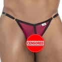 CandyMan Mesh Thong - Burgundy