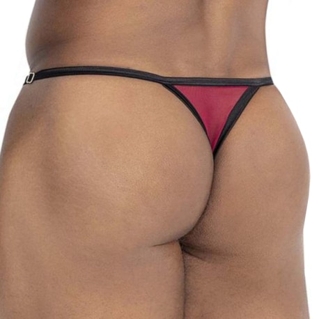 CandyMan Mesh Thong - Burgundy