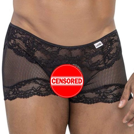 CandyMan Lace and Mesh Trunks - Black