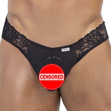 CandyMan Lace Thong - Black