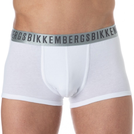 Bikkembergs 2-Pack Silver Cotton Boxer Briefs - White