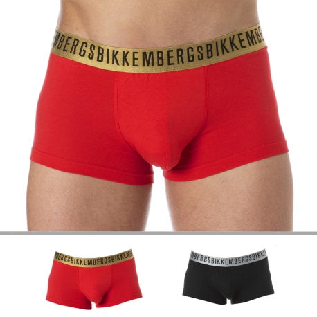 Bikkembergs Lot de 2 Boxers Christmas Noir - Rouge