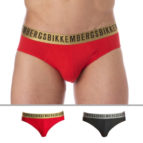 Bikkembergs 2-Pack Christmas Briefs - Black - Red