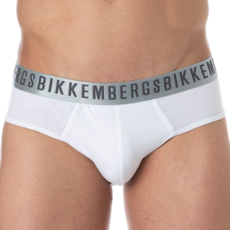 Bikkembergs 2-Pack Silver Cotton Briefs - White