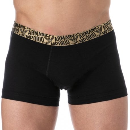 Emporio Armani Boxer Shiny Logoband Coton Noir