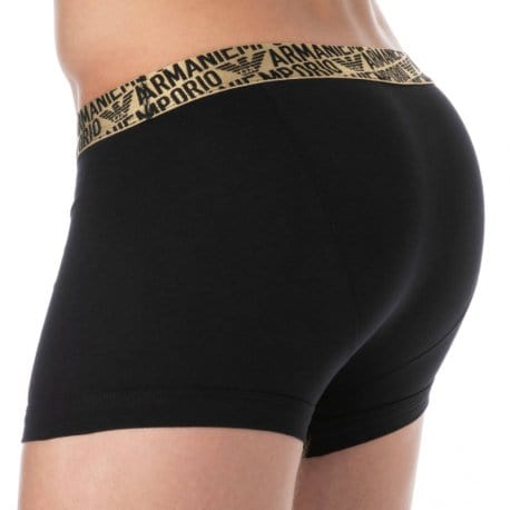 Emporio Armani Boxer Shiny Logoband Coton Noir