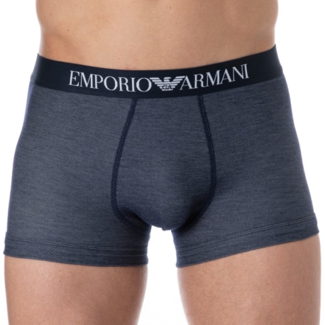 Emporio Armani Indigo Jacquard Boxer Briefs - Blue