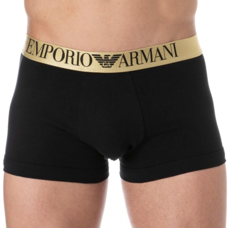 Emporio Armani Boxer Shiny Logo Coton Noir