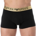 Emporio Armani Shiny Logo Cotton Boxer Briefs - Black