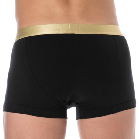 Emporio Armani Shiny Logo Cotton Boxer Briefs - Black