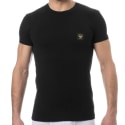 Emporio Armani Shiny Logo Cotton T-Shirt - Black