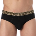 Emporio Armani Shiny Logoband Cotton Briefs - Black