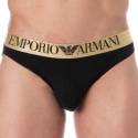 Emporio Armani Shiny Logo Cotton Briefs - Black