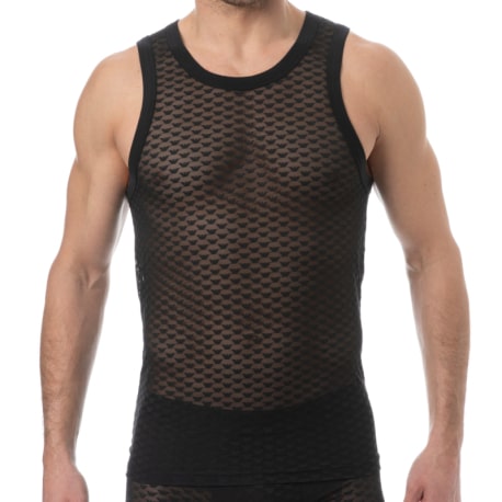 Emporio Armani Eagle Mesh Tank Top - Black