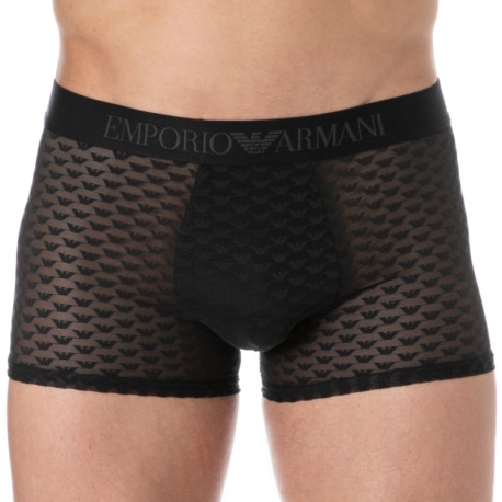 Emporio Armani Eagle Mesh Boxer Briefs - Black