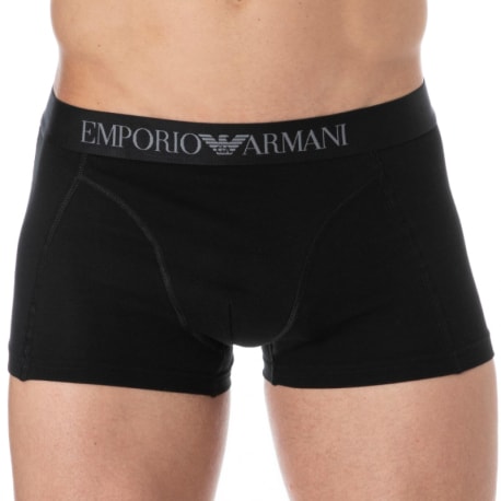 Emporio Armani Boxer Stretch Piquet Noir