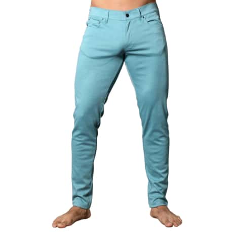 Andrew Christian Pantalon Skinny Stretch Turquoise