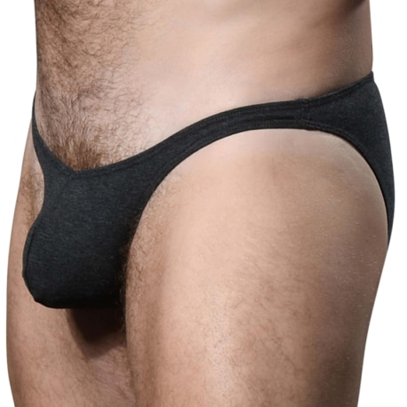 Andrew Christian Almost Naked Deep V Cut Briefs - Charcoal