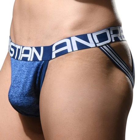 Andrew Christian Moisture Control Jock with Show-It - Heather Blue