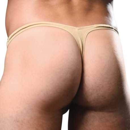 Andrew Christian Almost Naked Deep V Cut Thong - Sand