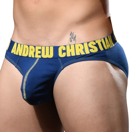 Andrew Christian Almost Naked Happy Briefs - Navy