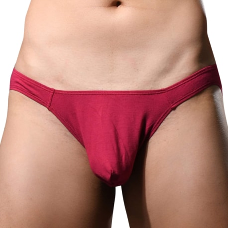 Andrew Christian Almost Naked No-Show Ultra Low-Rise Briefs - Burgundy