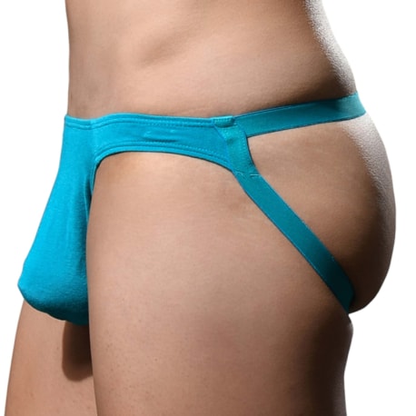 Andrew Christian Almost Naked No-Show Ultra Low-Rise Jock - Teal