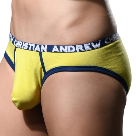 Andrew Christian Almost Naked Fly Tagless Briefs - Citrus Yellow