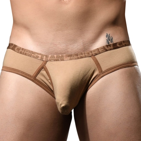 Andrew Christian Almost Naked Fly Tagless Briefs - Brown