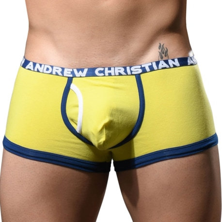 Andrew Christian Almost Naked Fly Tagless Trunks - Citrus Yellow