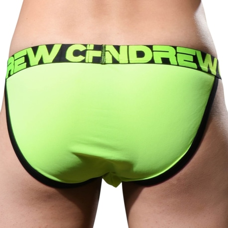 Andrew Christian Slip Tanga Almost Naked Moisture Control Jaune Fluo