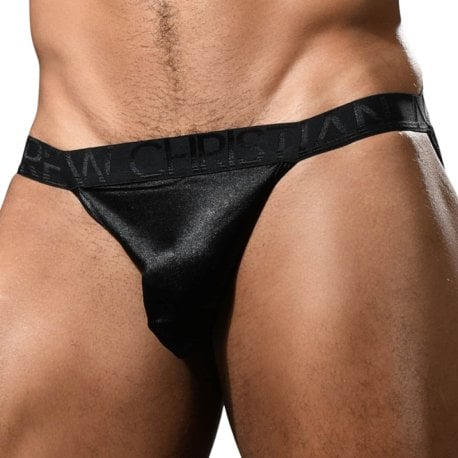 Andrew Christian Almost Naked Onyx Tanga Briefs - Black