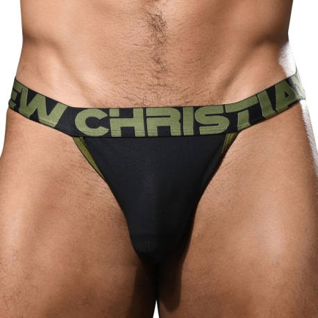 Andrew Christian Almost Naked Moisture Control Fun Jock - Black